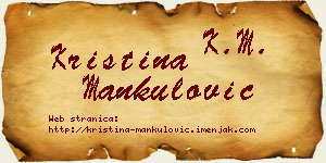 Kristina Mankulović vizit kartica
